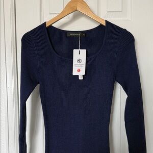 MEROKEETY Women's 2026 Long Sleeve Bodycon Sweater Crew Neck Ribbed Knit Maxi